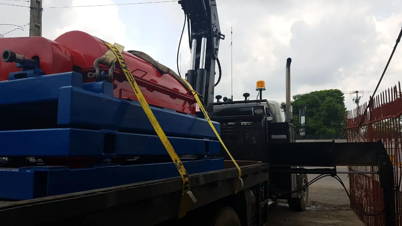 Bomba de lodo en transporte